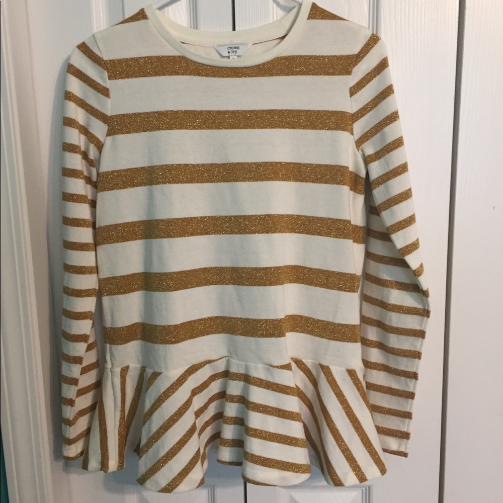 Crown and Ivy ivory and gold sweater